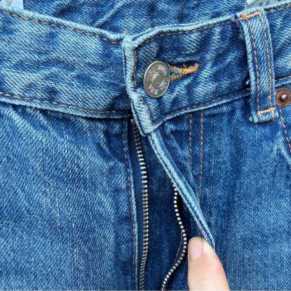 Zara Women’s Blue Jeans Denim Wide Leg Boho Cotton western country chic - Picture 3 of 5